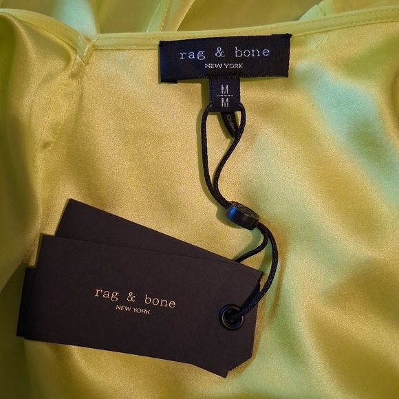 Rag & Bone Colette Cami Lime Green Silk Blouse Size Medium NWOT - Picture 2 of 10